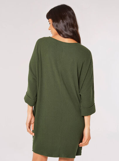 Ribbed Knit Cocoon Mini Dress