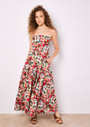 Floral Ikat Palazzo Jumpsuit, Red, large