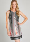 Khaki Aztec Triangle Shift Dress, Khaki, large