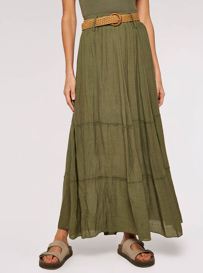 Slub Shimmer Maxi Skirt