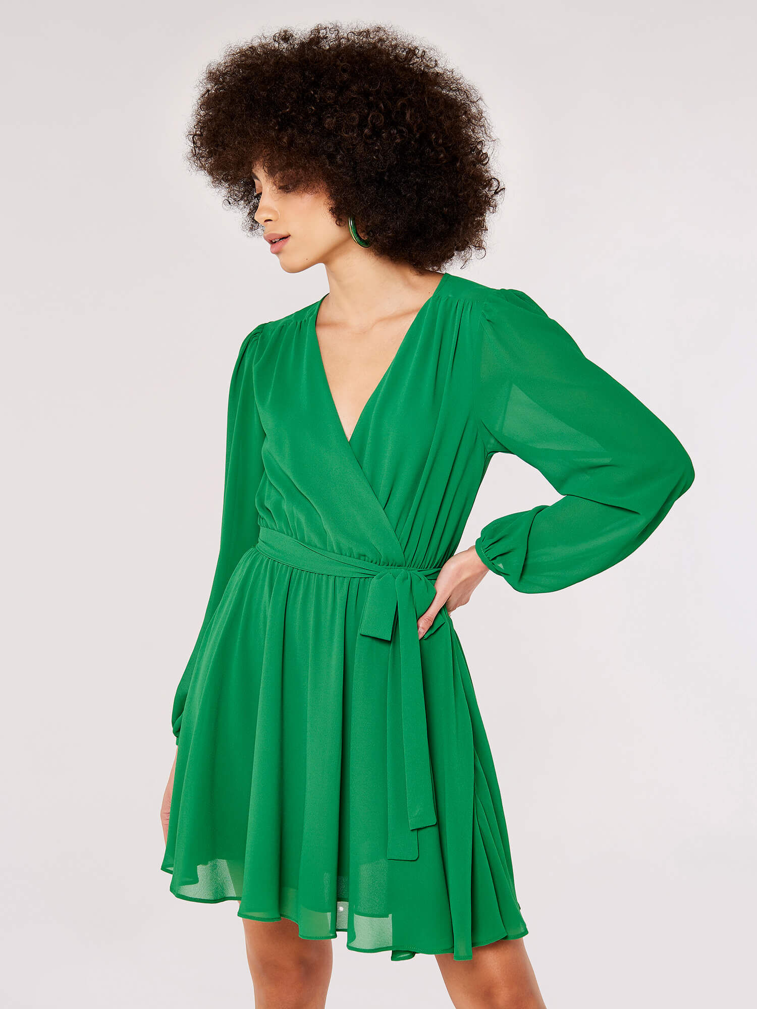 Chiffon wrap sale dress