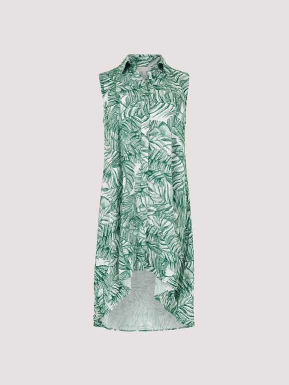 Leaf High-Low Dress, Green, large