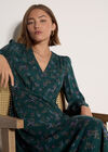 Floral Print Midi Dress, Green, large