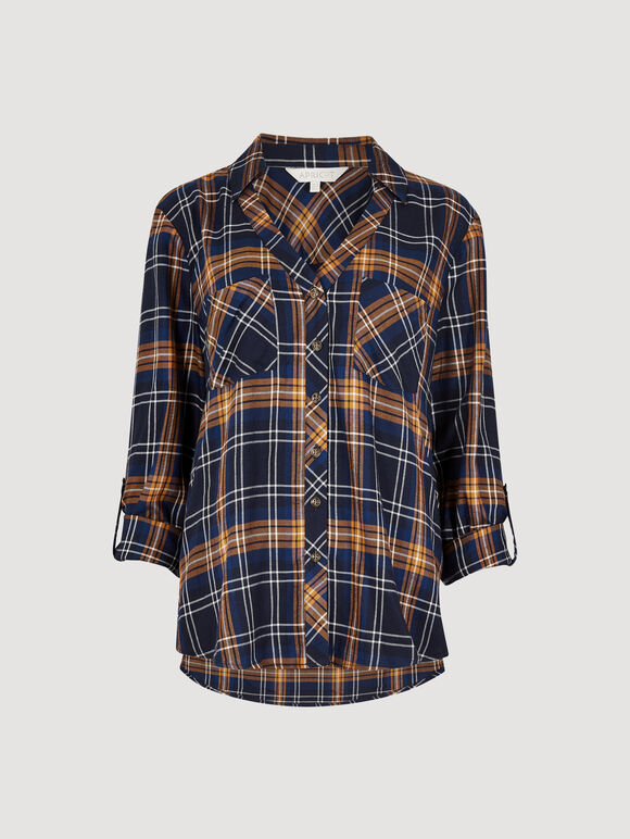 Classic Check Shirt, Navy, large
