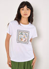 Tropical Placement Print T-Shirt, White, large