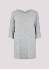 Soft Touch Batwing Top, Silver, large