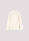 Oversized Boucle Patch Pocket Jumper, Cream, large