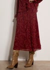 Chiffon Paisley A-Line Midaxi Skirt, Burgundy, large