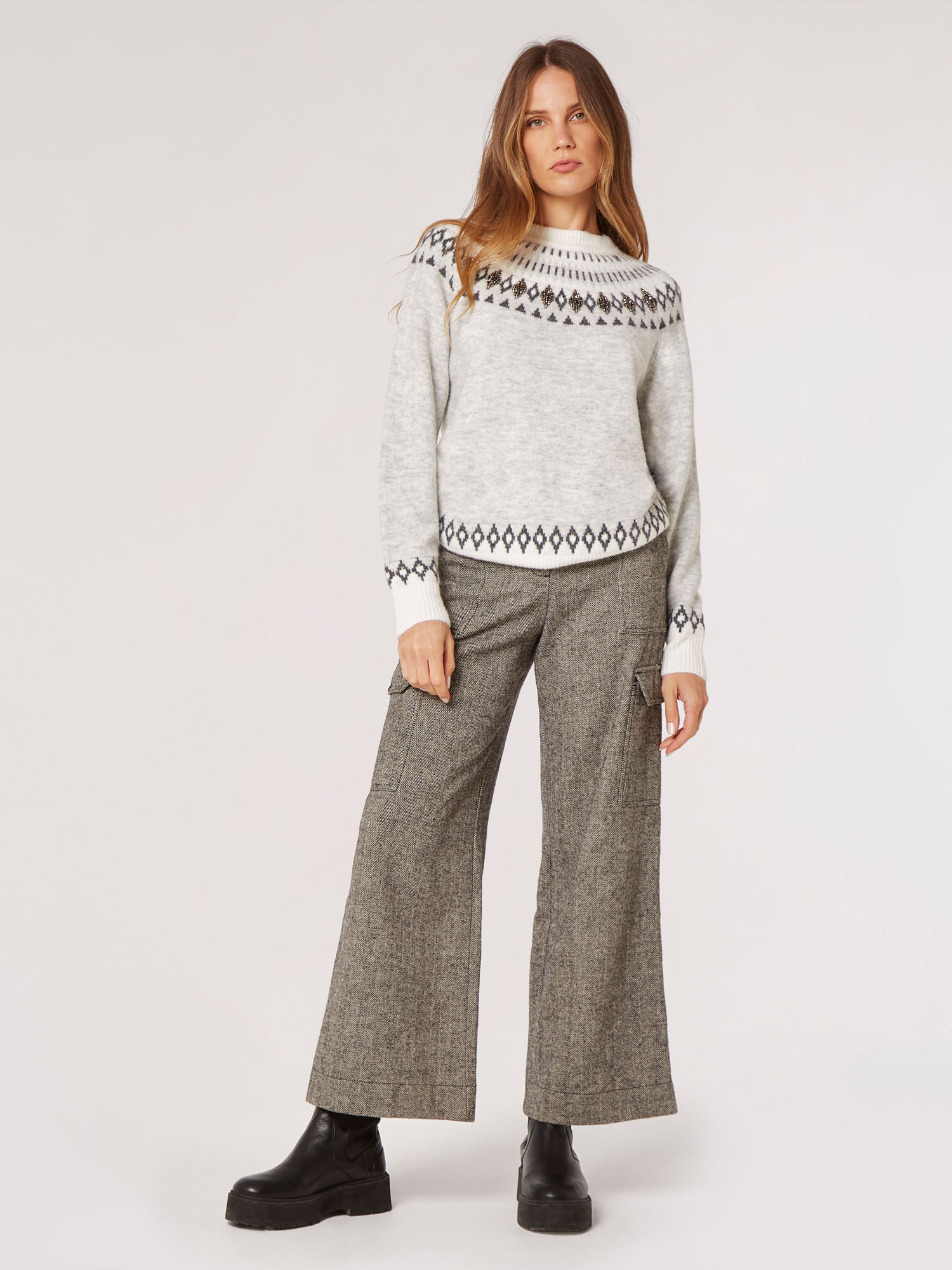 Apricot grey jumper shop