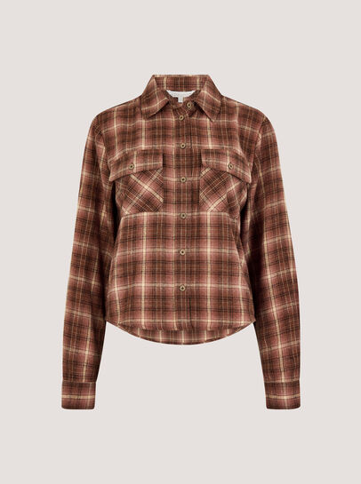 Soft Check Cropped Shirt