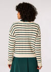Plaited Knit Stripe Jumper, Stone, large