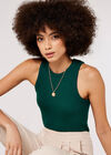 Ribbed Jersey Tank Top, Green, large