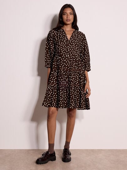 Polka Dot Tiered Mini Dress