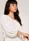 Broderie Batwing Blouse, Cream, large