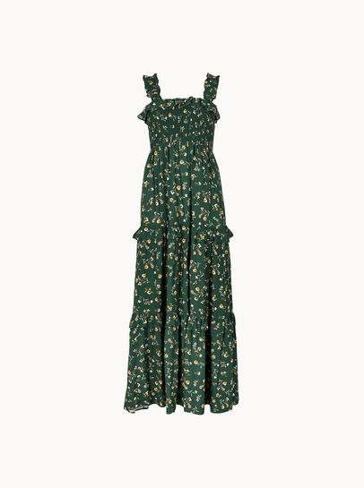 Ditsy Floral Smocked Maxi Dress