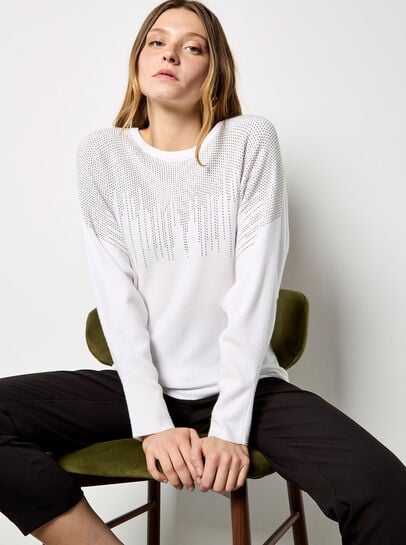Stud Embellished Batwing Jumper