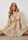 Colourful Pattern Woven Mini Dress, Assorted, large