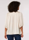 Satin Smock Detail Blouse, Stone, large