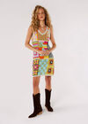 Patchwork Crochet Shift Dress, Stone, large