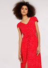 Textured Dot Maxi Dress, Red, large