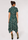 Abstract Print Shirt Midi Dress, Green, large