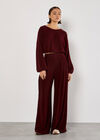Soft Ribbed Crop Top, Burgundy, large