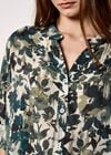 Paintbrush Floral Tunic Shirt, Green, large