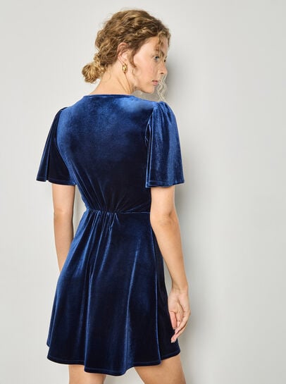 Empire Waist Velvet Mini Dress