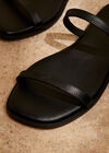 Riemchensandalen aus Leder, Schwarz, groß