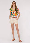 Colour Block Leaf Top, Green, large