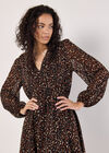 Animal Print Wrap Mini Dress, Rust, large