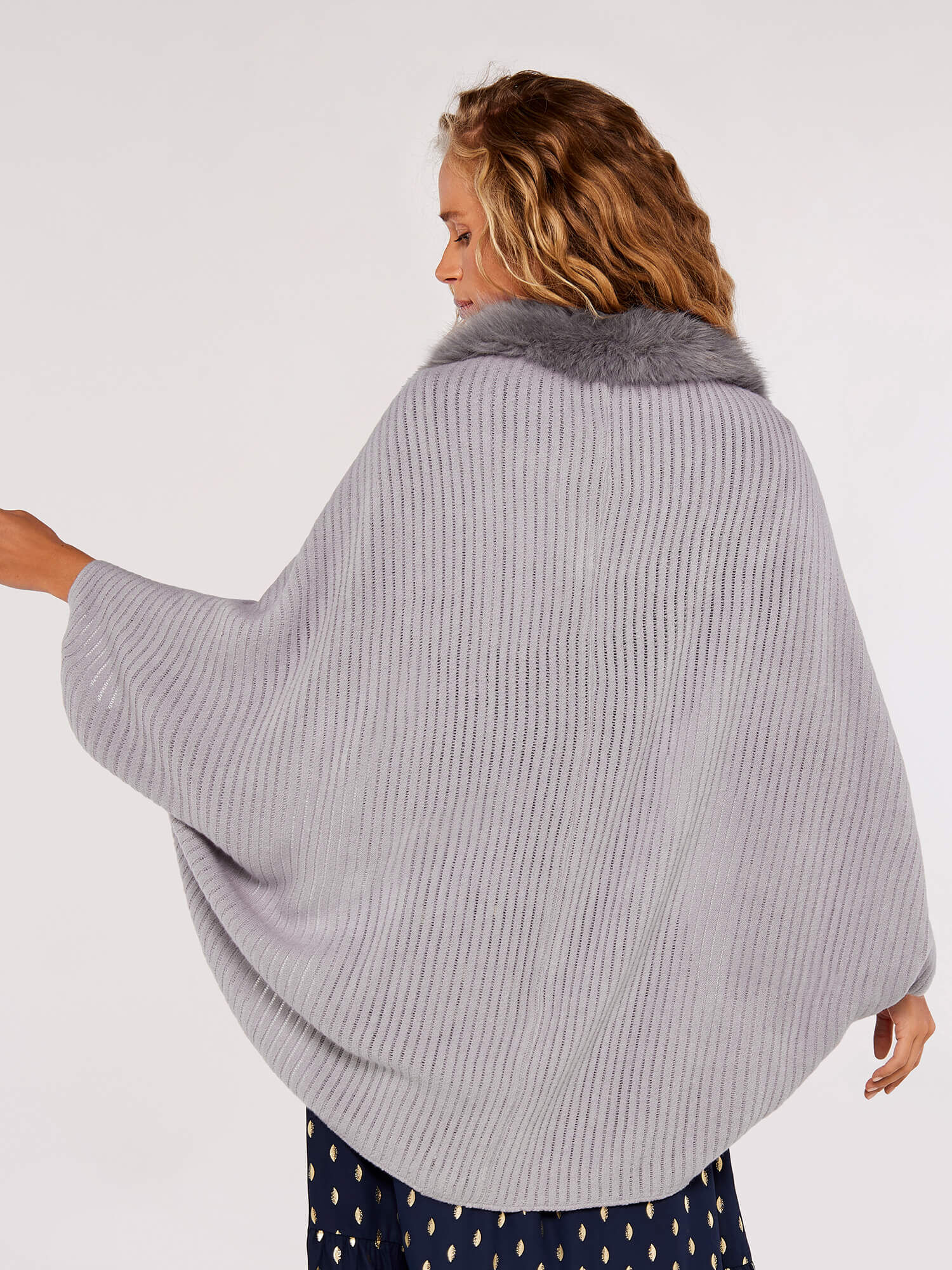 Grey faux hotsell fur shrug