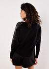 Pearl And Gem Embellished Jumper, Black, large