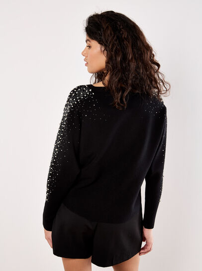 Pearl And Gem Embellished Jumper