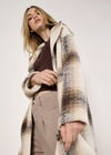 Soft Oversized Check Coat, Cream, large