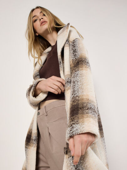 Soft Oversized Check Coat