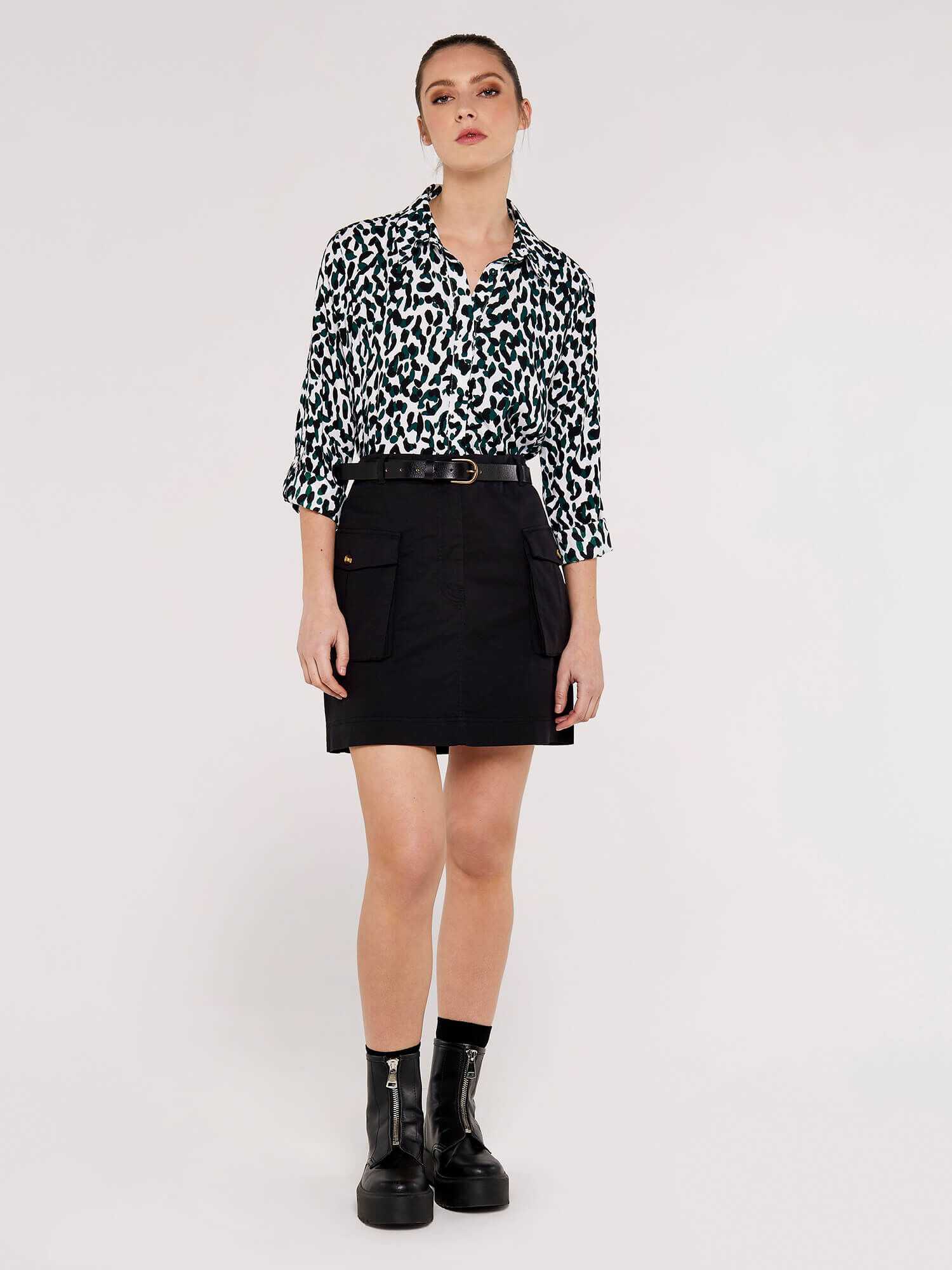 Mini Jupe A Poches Plaquees Vetements Apricot