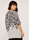Leopard And Zebra Batwing Top, Grey, large