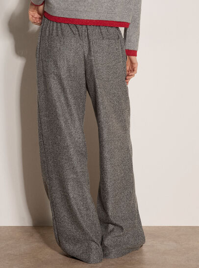 Wide-Leg Herringbone Trousers