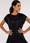 Metallic Chevron Tee, Black, large