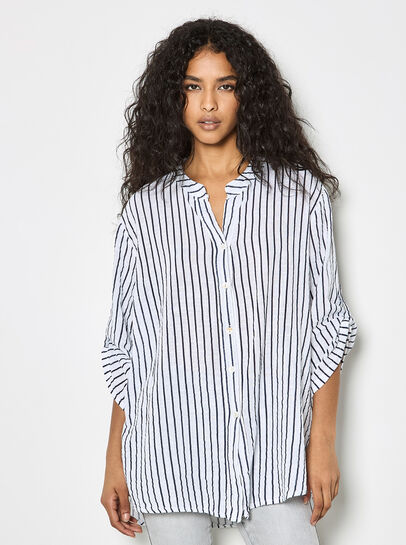 Oversized Cotton Stripe Shirt