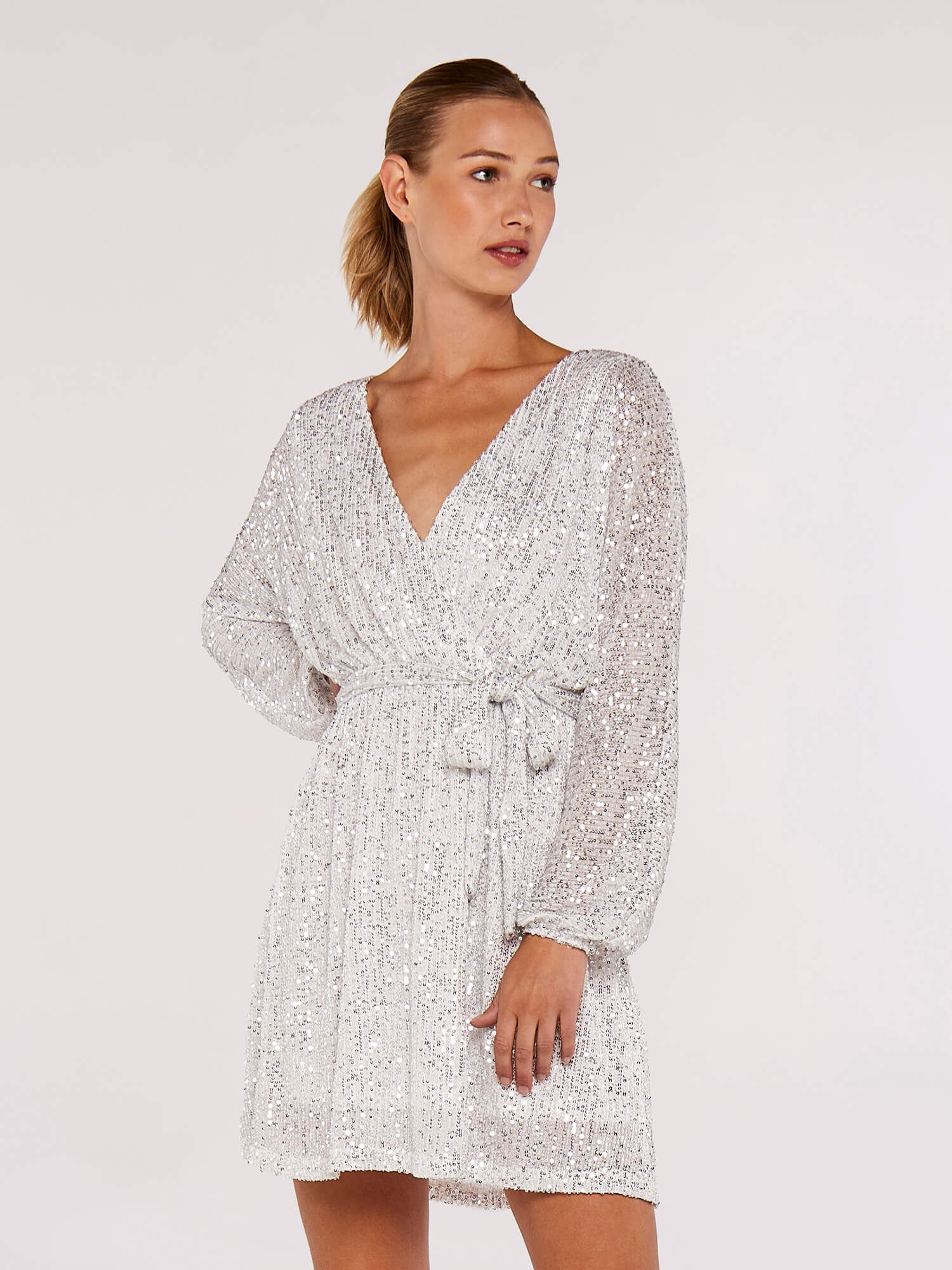 Silver online batwing dress
