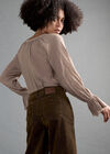 Flora Velvet Denim Wide-Leg Jeans, Brown, large