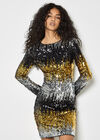 Mixed Sequin Bodycon Dress, Light Grey / Silver, large