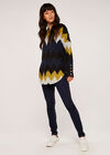 Chevron Button Sleeve Top, Mustard, large