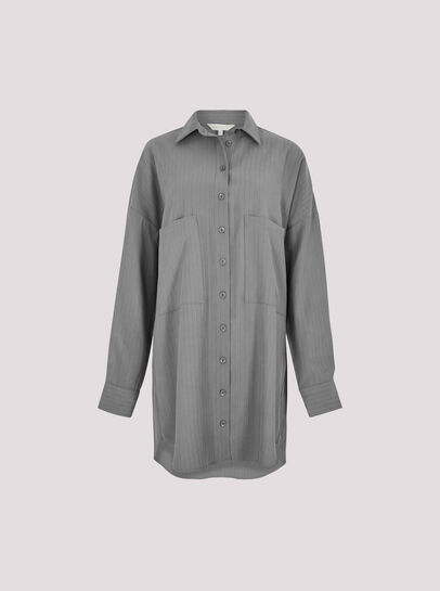 Pinstripe Oversized Shirt Mini Dress