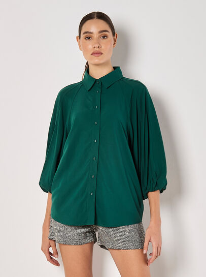 Seam Detail Puff Sleeve Shirt