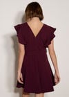 Jersey Crepe Mini Dress, Burgundy, large