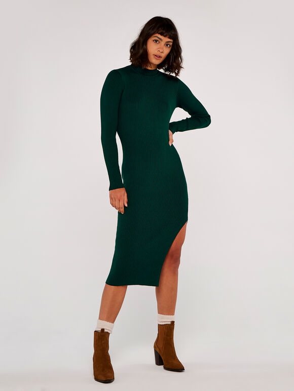 Bodycon Midi Dress, Green, large