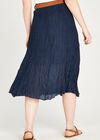Shimmer Crinkle Midi Skirt, Navy, large